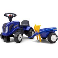 Paspiriamas traktorius Falk Baby New Holland, mėlynas (Blue)