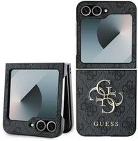 z flip 6 - Guess PU 4G Metal Logo Dėklas Samsung Galaxy Z Flip 6 - Pilkas (Grey) - 1 nuotrauka