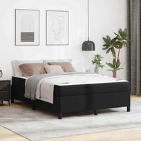 vidaXL Lovos rėmas su čiužiniu Juodas (Black), 140 x 190 cm, dirbtinė oda