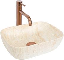 praustuvas kriaukle - Rea Belinda Mini 25x36 cm, stalviršinis praustuvas, smėlio spalva (Beige) - 1 nuotrauka