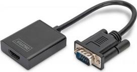 vga kabelis - Digitus VGA į HDMI keitiklis DA-70473 Juodas (Black) - 1 nuotrauka