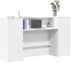 vidaXL Registratūros stalas 180x50x103,5 cm Baltas (White)