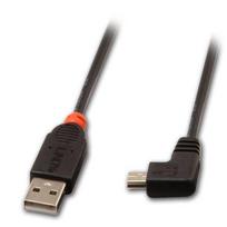 Lindy USB 2.0 Type A į Mini-B 2m 90 laipsnių Juodas (Black)