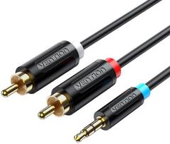 Vention 3.5mm Male į 2x Male RCA Audio Adapteris 8m Juodas (Black)