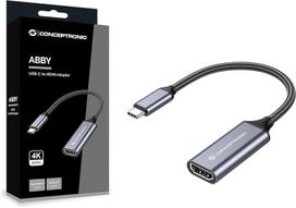 usb c laidas 4k - Conceptronic ABBY09G USB-C į HDMI adapteris 4K 60Hz Pilka (Gray) - 1 nuotrauka