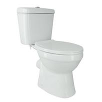 Pastatomas unitazas Econom, horizontalus vandens nubėgimas, su dangčiu