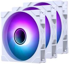 korpuso ausintuvai rgb - Phanteks M25 Gen2 PWM D-RGB 3-Pack 140 mm Baltas (White) - 1 nuotrauka