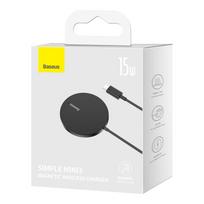 belaidis ikroviklis - Baseus Simple Mini3 Magnetinis Belaidis Įkroviklis 15W Juodas (Black) - 19 nuotrauka