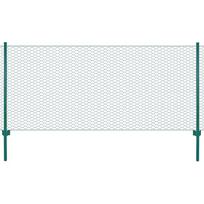 Tinklinė tvora iš vielos su stulpais, žalios sp., 25x0,5 m
