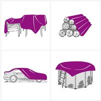 tentas 650g - Tentas, žalios spalvos, 1,5x10m, 650g/m² - 8 nuotrauka