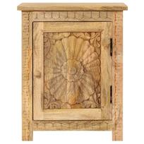 mango mediena - Naktinis staliukas VLX Solid Mango Wood 247942, rudas, 30x40x50 cm - 2 nuotrauka