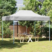 vidaXL Sulankstoma proginė palapinė, balta (White), 3x4m, plienas