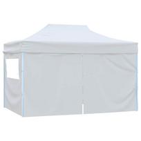 pavesine sulankstoma - vidaXL Sulankstoma proginė palapinė, balta (White), 3x4m, plienas - 5 nuotrauka