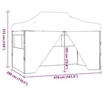 pavesine sulankstoma - vidaXL Sulankstoma proginė palapinė, balta (White), 3x4m, plienas - 11 nuotrauka