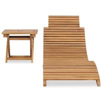 lauko stalas tikmedzio - Lauko baldų komplektas VLX Sun Lounger 310666 - 2 nuotrauka