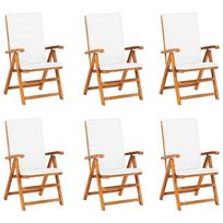 lauko baldai 7 vietos - Lauko baldų komplektas VLX Dining 7 Piece Set, kreminės spalvos/rudas, 6 vietų - 7 nuotrauka