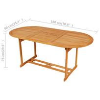 lauko baldai 7 vietos - Lauko baldų komplektas VLX Dining 7 Piece Set, kreminės spalvos/rudas, 6 vietų - 12 nuotrauka