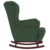 supama kede supamas kreslas - vidaXL Supamoji kėdė su atlošu, tamsiai žalias (Dark Green) - 4 nuotrauka