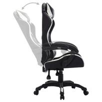 zaidimu kede led - vidaXL Žaidimų kėdė su LED lemputėmis, balta/juoda (White/Black) - 5 nuotrauka