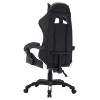 zaidimu kede led - vidaXL Žaidimų kėdė su LED lemputėmis, balta/juoda (White/Black) - 6 nuotrauka
