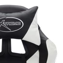zaidimu kede led - vidaXL Žaidimų kėdė su LED lemputėmis, balta/juoda (White/Black) - 7 nuotrauka