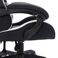 zaidimu kede led - vidaXL Žaidimų kėdė su LED lemputėmis, balta/juoda (White/Black) - 8 nuotrauka