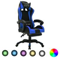 zaidimu kede led - vidaXL Žaidimų kėdė CHRVXL287996, Mėlyna ir juoda (Blue and Black) - 1 nuotrauka