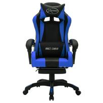 zaidimu kede led - vidaXL Žaidimų kėdė CHRVXL287996, Mėlyna ir juoda (Blue and Black) - 4 nuotrauka