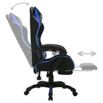 zaidimu kede led - vidaXL Žaidimų kėdė CHRVXL287996, Mėlyna ir juoda (Blue and Black) - 5 nuotrauka