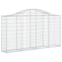 mobellex - Išlenkti gabiono krepšiai, 14vnt., 200x30x100/120cm, geležis - 3 nuotrauka