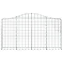 mobellex - Išlenkti gabiono krepšiai, 14vnt., 200x30x100/120cm, geležis - 4 nuotrauka