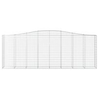 gabionai - Išlenkti gabiono krepšiai, 15vnt., 400x50x140/160cm, geležis - 4 nuotrauka