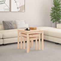 juodas stalas - Kavos staliukas VLX Solid Teak Wood 2 Piece Set 281648, rudas/juodas/pilkas, 390 mm x 390 mm x 700 mm - 3 nuotrauka