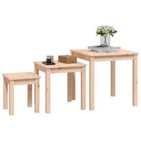 juodas stalas - Kavos staliukas VLX Solid Teak Wood 2 Piece Set 281648, rudas/juodas/pilkas, 390 mm x 390 mm x 700 mm - 4 nuotrauka