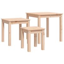 juodas stalas - Kavos staliukas VLX Solid Teak Wood 2 Piece Set 281648, rudas/juodas/pilkas, 390 mm x 390 mm x 700 mm - 6 nuotrauka