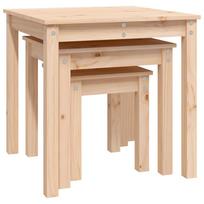 juodas stalas - Kavos staliukas VLX Solid Teak Wood 2 Piece Set 281648, rudas/juodas/pilkas, 390 mm x 390 mm x 700 mm - 7 nuotrauka