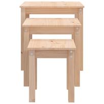 juodas stalas - Kavos staliukas VLX Solid Teak Wood 2 Piece Set 281648, rudas/juodas/pilkas, 390 mm x 390 mm x 700 mm - 8 nuotrauka