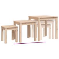 juodas stalas - Kavos staliukas VLX Solid Teak Wood 2 Piece Set 281648, rudas/juodas/pilkas, 390 mm x 390 mm x 700 mm - 9 nuotrauka