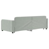 lova 90x200 istraukiama - vidaXL Lova su ištraukiama dalimi, šviesiai pilka (Light Grey), 90x200 cm, aksomas - 5 nuotrauka