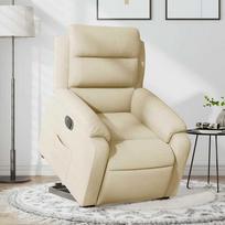 Fotelis vidaXL Elektrinis atsistojantis atlošiamas krėslas, kreminė (Cream)