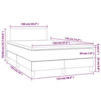 ciuzinys 120x190 cm - vidaXL Lova su spyruoklėmis ir čiužiniu, 120x190 cm, pilka (Grey) - 9 nuotrauka