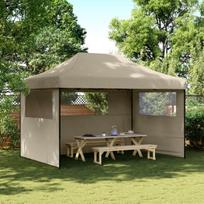 progines pavesines - vidaXL Proginė palapinė su 3 šoninėmis sienomis, taupe (Taupe) 3x6 m - 1 nuotrauka