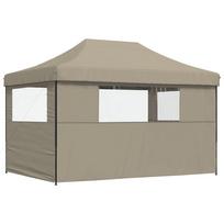 progines pavesines - vidaXL Proginė palapinė su 3 šoninėmis sienomis, taupe (Taupe) 3x6 m - 5 nuotrauka