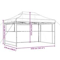 progines pavesines - vidaXL Proginė palapinė su 3 šoninėmis sienomis, taupe (Taupe) 3x6 m - 9 nuotrauka