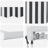 pavesines audinys - vidaXL Ištraukiama markizė, antracito/balta (Charcoal/White), 3x2,5m - 10 nuotrauka