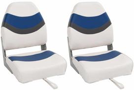 vidaXL Sulankstomos valties sėdynės, 2 vnt., Balta ir mėlyna (White and Blue)