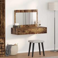 kosmetinis staliukas 70 cm - vidaXL Pakabinamas kosmetinis staliukas, rudas ąžuolas (Brown Oak), 100x40x70 cm - 4 nuotrauka
