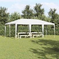 vidaXL šventinė palapinė su 10 šonų balta (White) 6x4 m PE