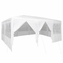 vidaxl palapines - vidaXL šventinė palapinė su 10 šonų balta (White) 6x4 m PE - 2 nuotrauka