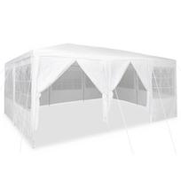vidaxl palapines - vidaXL šventinė palapinė su 10 šonų balta (White) 6x4 m PE - 3 nuotrauka